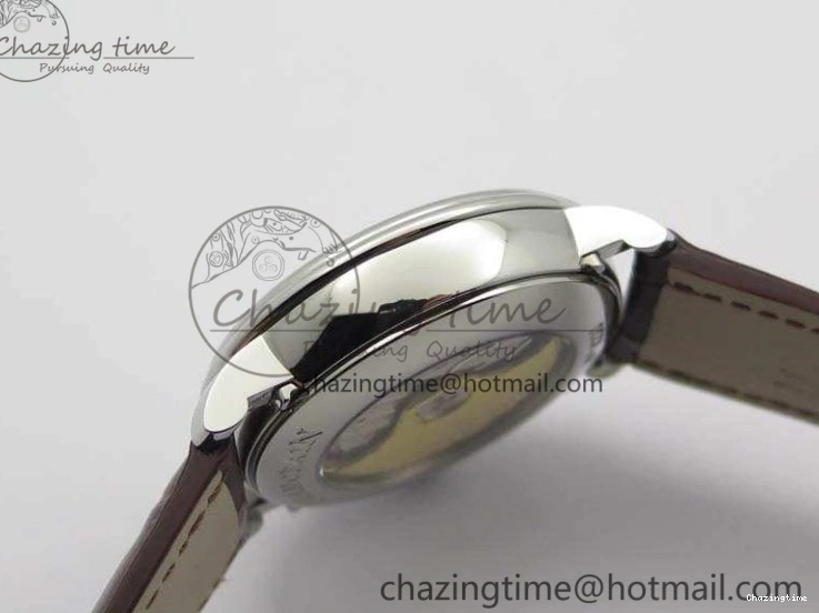 0416 FreshLook Villeret 6654 SS Complicated Function OMF 1:1 Best Edition White Dial On Brown Leather Strap A 8119